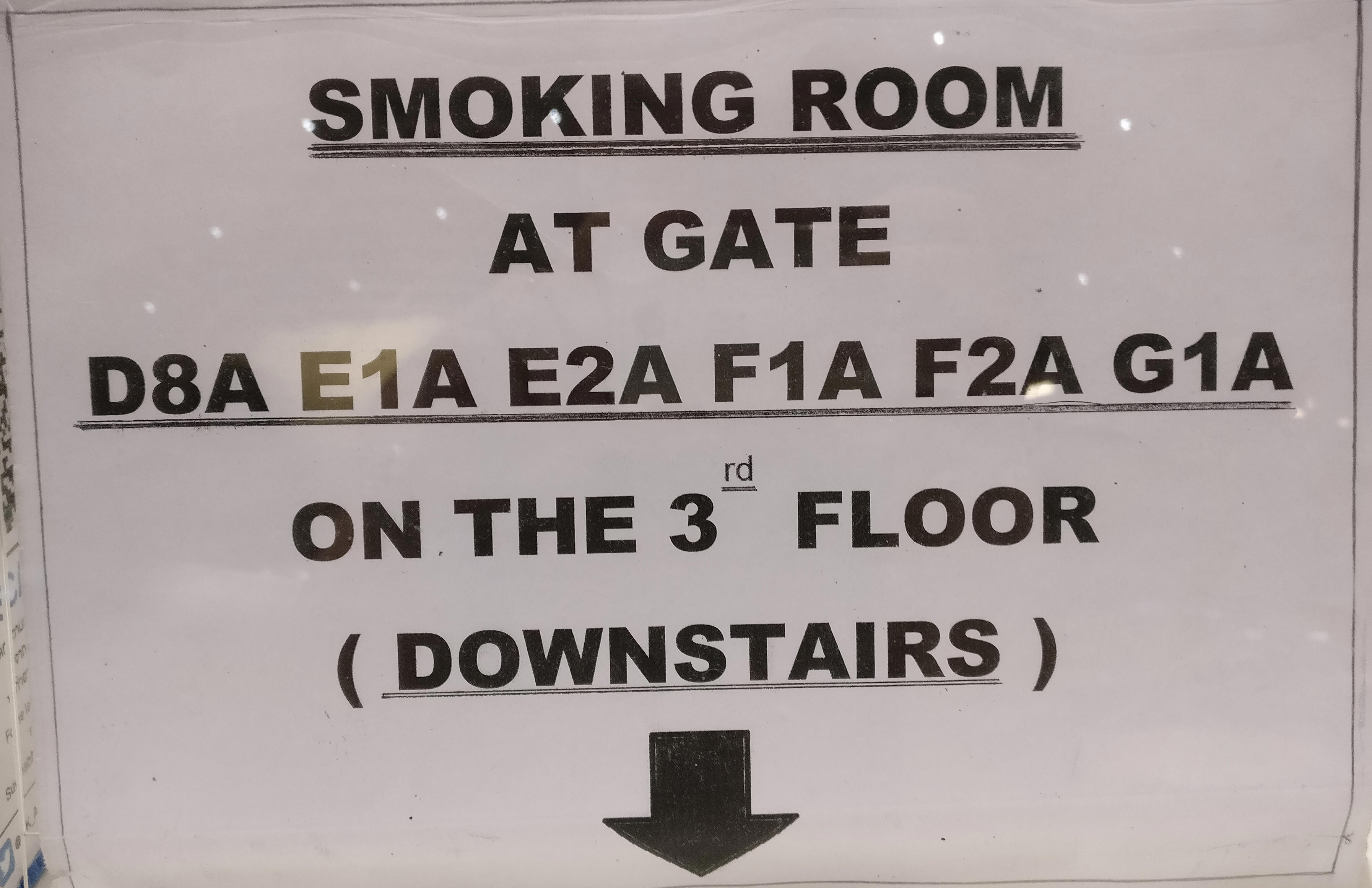 Smoking at Bangkok Suvarnabhumi Airport (BKK)